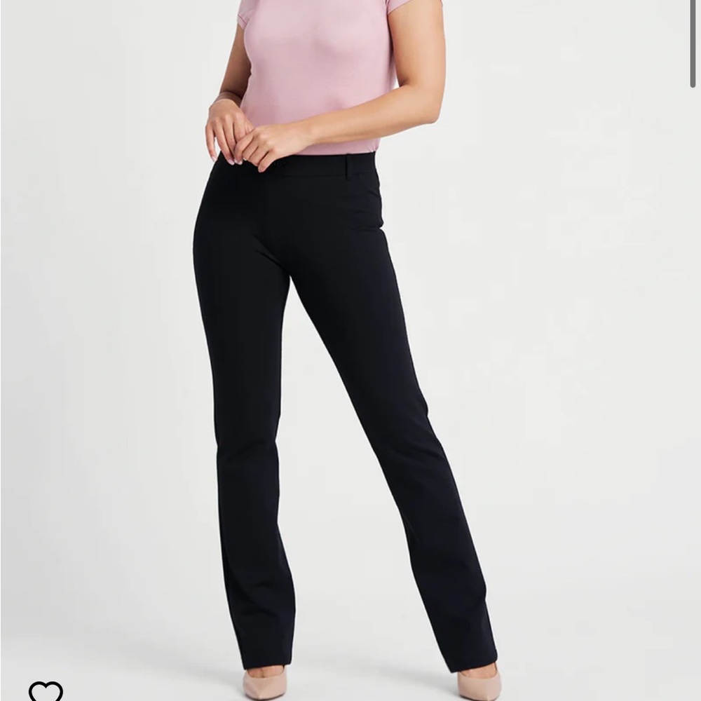 BETABRAND Classic Straight Leg Dress Yoga Pull On Pants Black XL Petite